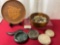 Unique Plate, 4 Marble Stands from Pakistan, Bowl w/ Tumbled Stones
