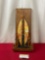Painted & Carved Wooden Wall Hanging w/ small stones design, 18h x 8.5w inches