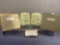 2 Pairs of Vintage 1930s-40s Book Ends, Silver Crest Bronze pair & Green Onyx w/ Bronze bottom