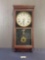 Antique Sessions Regulator Wall Time Clock, 39.5h x 18.5w x 5.5d,