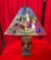 Tiffany Style Stained Glass Dragonfly Table Lamp. Excellent Condition. Tested, Works. See pics.