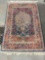 Blue & Red Persian Wool Pile Tapestry Rug w/ Flowering Tree. Measures 78