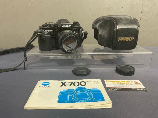 Minolta X-700 Film Camera, MD 50mm 1:1.4 Lens, w/ Black Leather Field Cover