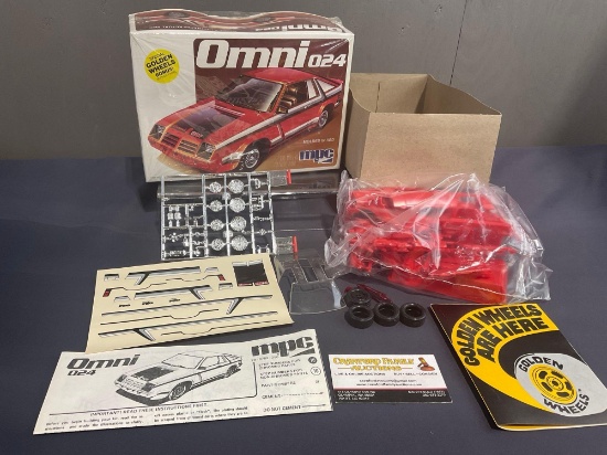Vintage 1981 Omni 024 Dodge Car, MPC 1/25 Scale Model Kit, NIP, w/ Decals