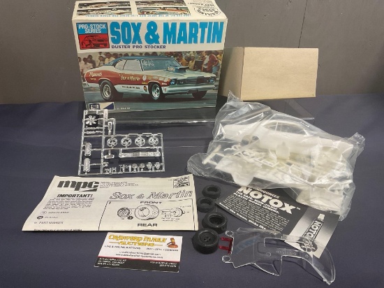 Vintage MPC 1/25 Scale Model Kit Plymouth Duster Pro Stocker, Sox & Martin, looks complete