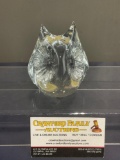 Daum France Glass Owl, 4 inches tall, Signed on bottom edge