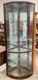 Modern Home Meridian Corner Curio Cabinet w/ Glass Front & Shelves. Tested, Works. See pics.