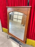 Modern Mission Style Wall Mirror in Oak Finish Frame. Excellent Condition. 36.5