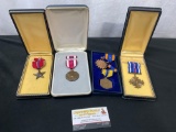 Collection of US Medals, WW2 Bronze Star & Flying Cross, Meritorious Service Medal, AF Air Medal,