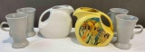 6 pcs Fiesta Ware Ceramic Dish Collection. Hawaiiana Ware Pitcher. Excellent Condition. See pics.