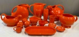 16 pcs Carrot Orange Fiesta Ware Ceramic Dish Assortment. Excellent Condition. See pics.