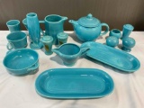16 pcs Sky Blue Fiesta Ware Ceramic Dish Assortment. Excellent Condition. See pics.