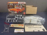 Vintage AMT Fire Chief Chevy Impala Model Kit, 1:25 Scale, looks complete