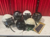 6 Motorcycle Helmets, HJC, GMax, 2 Fulmer, Romer & 1 more, some wear