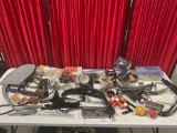 Assortment of 1940 Ford De Luxe Parts & Motorcycle Parts, variety of powder coated metal parts