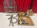 Assortment of Cushman Motors Scooter Parts, Windshield, gears, Shocks & more