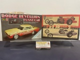 Pair of Revell 1/25 Scale Car Model Kits, Dodge Revellion & 22 JR Roadster/Dragster 2 complete cars