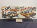 Pair of MPC 1/25 Scale Car Model Kits, Dodge Dart Sport & 1975 Roadrunner