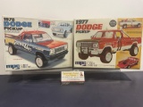 Pair of MPC 1/25 Scale Car Model Kits, 1977 & 1978 Dodge Pickup Trucks