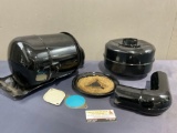 Vintage School Bus Air Intake, and Air Cleaner, all powder coated, possibly from 1935 Ford