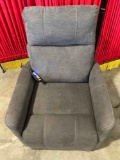 Modern Power Recliner w/ Massage, Heated Seats & Gray Upholstery. Tested, Works. See pics.