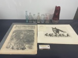 1862 Harpers Weekly Issue, 1893 Worlds Fair Pitcher, Antique Bottles, R.H. Palenske Horse Lithos