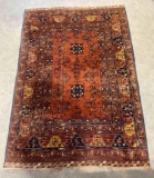Burnt Orange Persian?Wool Pile Tapestry Rug. Measures 52
