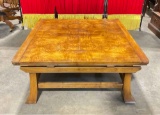Vintage Lane Wood Coffee Table w/ Handsome Maple Burl Veneer. Very Good Condition. See pics.
