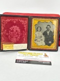 Antique Early 1800'S daguerreotype Photo in case, photo of couple