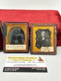 2x Antique Early 1800'S daguerreotype Photo of Man & Woman Relatives