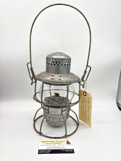Vintage Adlake Railroad oil Signal Lantern From Milwaukee RY (CMSTP&P) In NR Mint condition