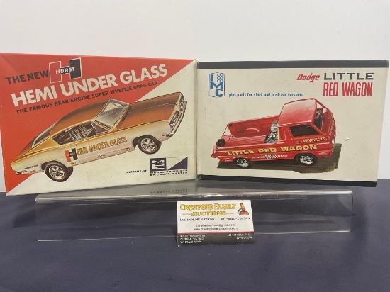 Pair of Model Car Kits, IMC & MPC, 1:25 Scale, Dodge Little Red Wagon & Hurst Hemi Under Glass
