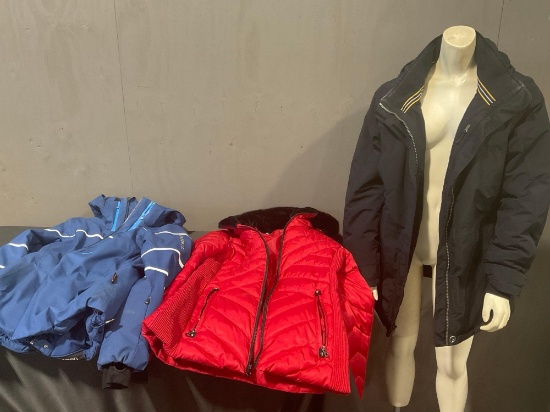 Lands End Squall, Helly Hansen Fitted Jacket w/ Draft Collar & Nautica Water Resistant Coats