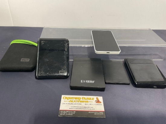 2 Western Digital External Hard Drives, 2 other hard drives & Nokia Windows Phone RM-975