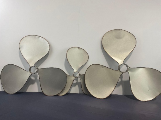 Set of 3 Propeller Wall Hangings, Small, Medium & Large, largest measures approx 24 inches across