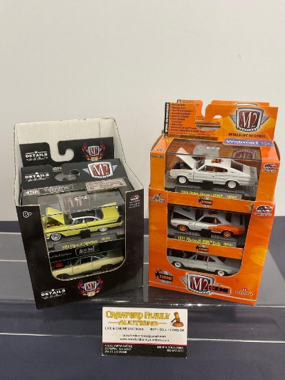 10 M2 Diecast Cars, 1/64 Scale, Mostly Dodge & Plymouth, Auto-Vault & Hemi