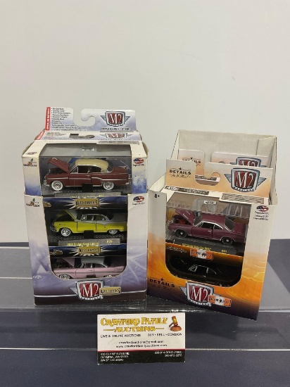 10 M2 Diecast Cars, 1/64 Scale, Mostly Dodge & Plymouth, Auto-Thentics & Detroit-Muscle Sets