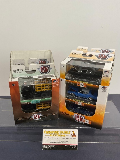 10 M2 Diecast Cars, 1/64 Scale, Mostly Dodge & Plymouth, Fifty & Detroit-Muscle Sets
