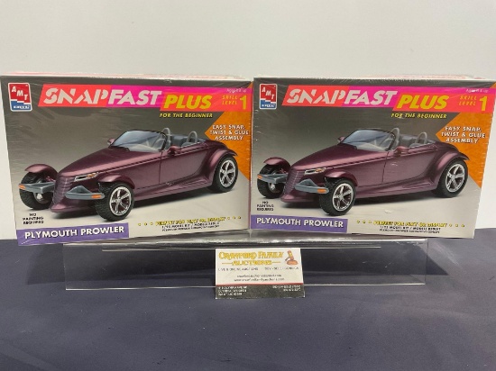 Pair of Car Model Kits, 1:24 Scale, AMT Snapfast Plus, Plymouth Prowlers, B284