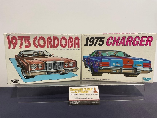 Pair of Car Model Kits, 1:24 Scale Palmer Hobbies 1975 Cordoba & Charger