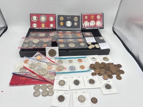 Large Collection of US Coins , Proof & Mint sets, plus Foreign silver coins