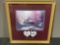 Framed Accent Print Litho titled Stepping Stone Cottage by Thomas Kinkade, 15h x 15w inches w/COA