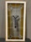 Large Mission Style Stained Glass Panel, Yellow Border, 49h x 29w inches