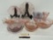 Collection of Pink Depression Glass, Frilled Bowls, Glasses, Bowls, Plates & more