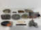 Cast Metal, Pewter & Brass, 8 Belt Buckles, Harley Davidson, Firefighters, Cowboy & America Themed