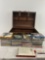 Decor Chest w/ collection of CDs, approx 40-50, mostly Blues & Jazz, approx 9h x 18.5w x 13d inches