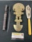Lima Peru Decorative Knife Plaque, Ant. Victorian SP Fish Knife, African Maasai Sheath Knife, + ...