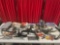 Assortment of 1940 Ford De Luxe Parts & Motorcycle Parts, variety of powder coated metal parts