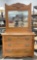 Antique Oak Three Drawer Dresser w/ Tall Revolving Mirror. Excellent Condition. See pics.