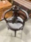 Antique Victorian? Handsome Walnut? Dark Wood Captain's Chair w/ Turned Legs. See pics.